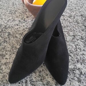 Black Suede/Leather Vince Emberly Slip On Mules Size 9